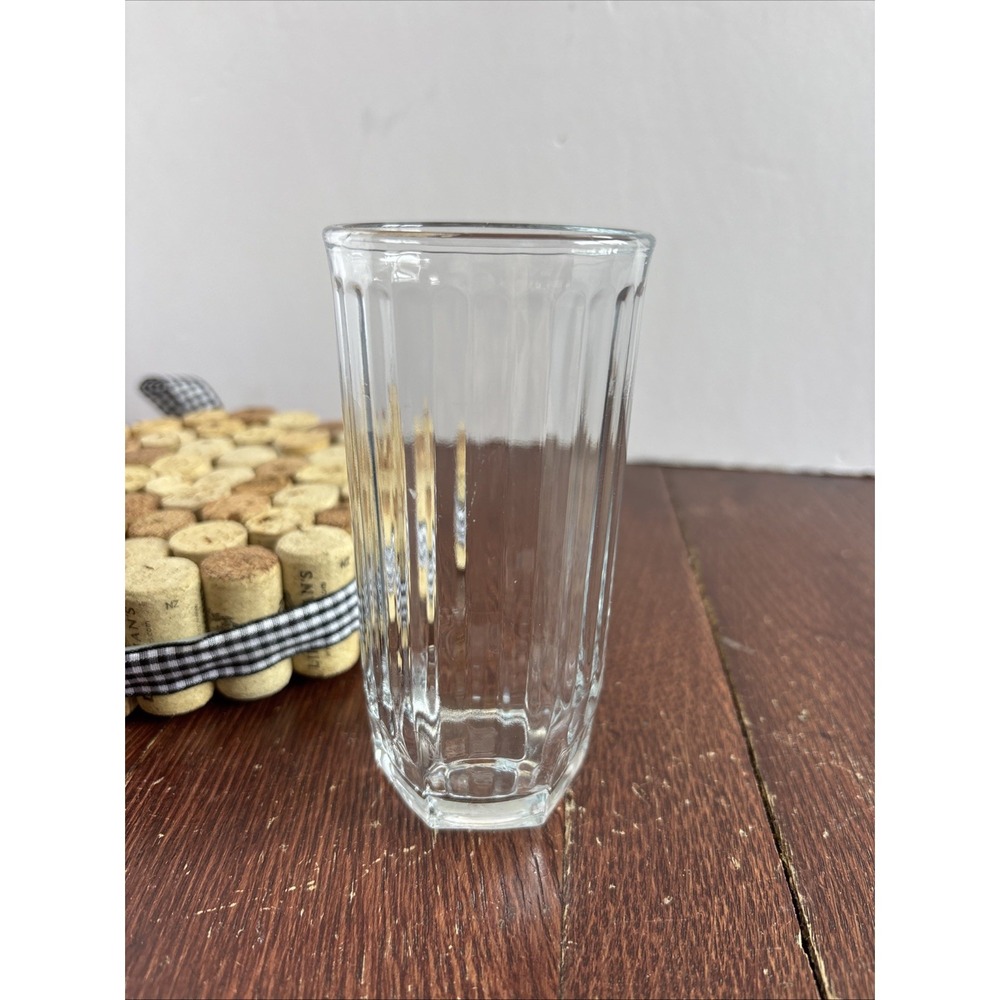 Libbey Crisa Vertical Ribbed Clear Optic Glass Tumblers 5" 8 oz Juice